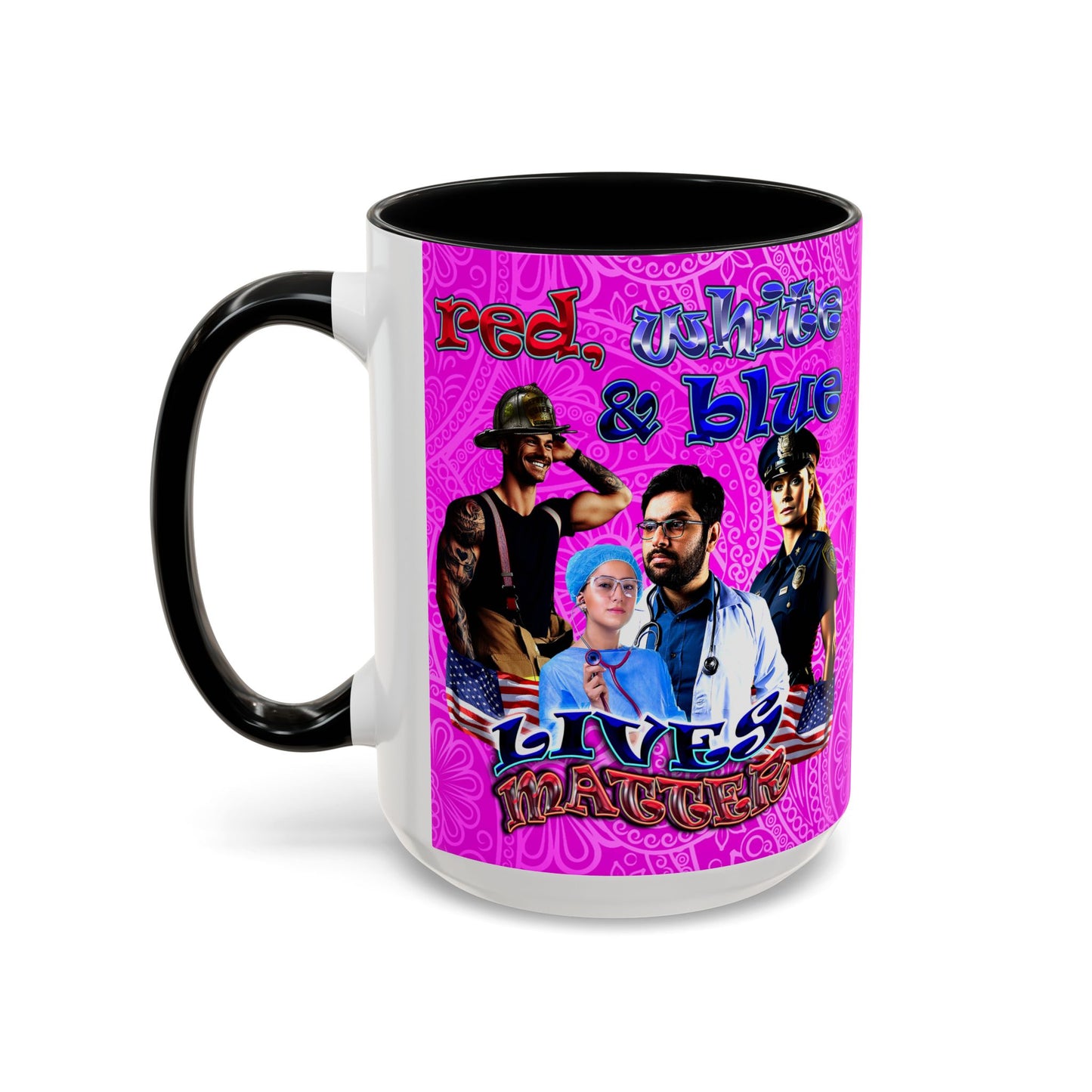 rw&b lives matter - Accent Mug (pink swirl)