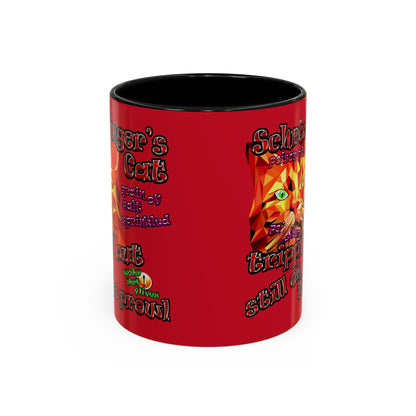 schrodinger's cat - Accent Mug (dark red)