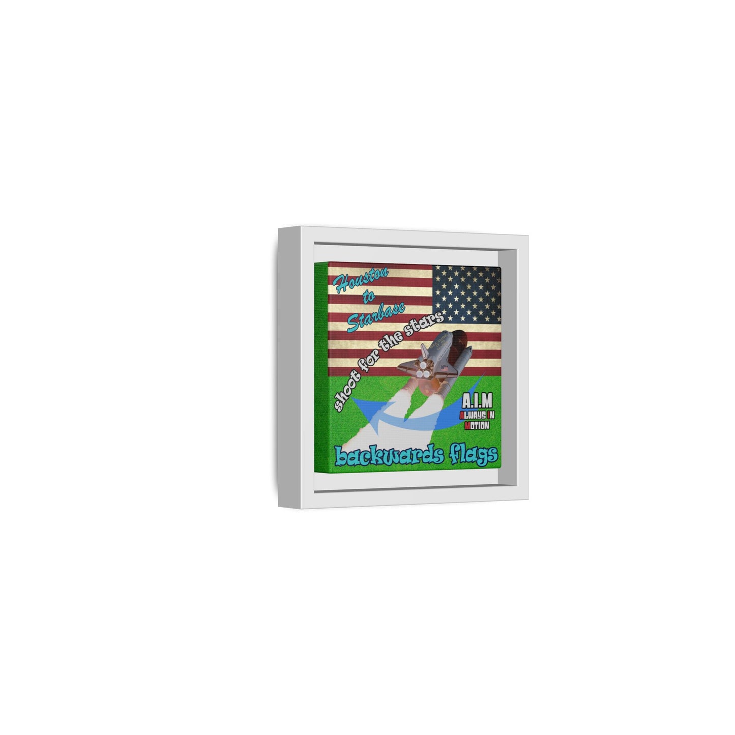 shoot for the stars - framed canvas art (green turf)