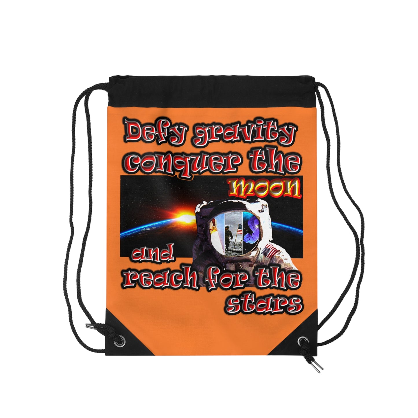 defy conquer reach - Drawstring Bag (crusta)