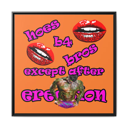 hoes b4 bros - framed canvas art (crusta)
