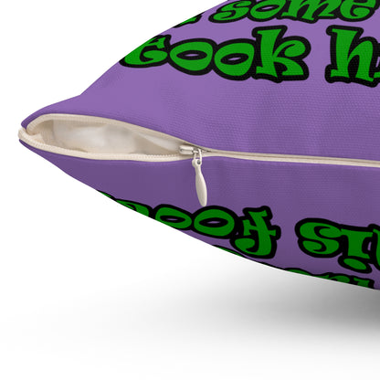 turtle race - Spun Polyester Square Pillow - (light purple)