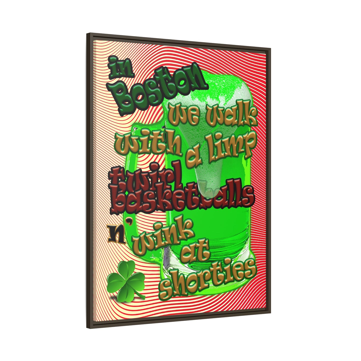celtics logo - framed canvas art (yellow-orange wave)