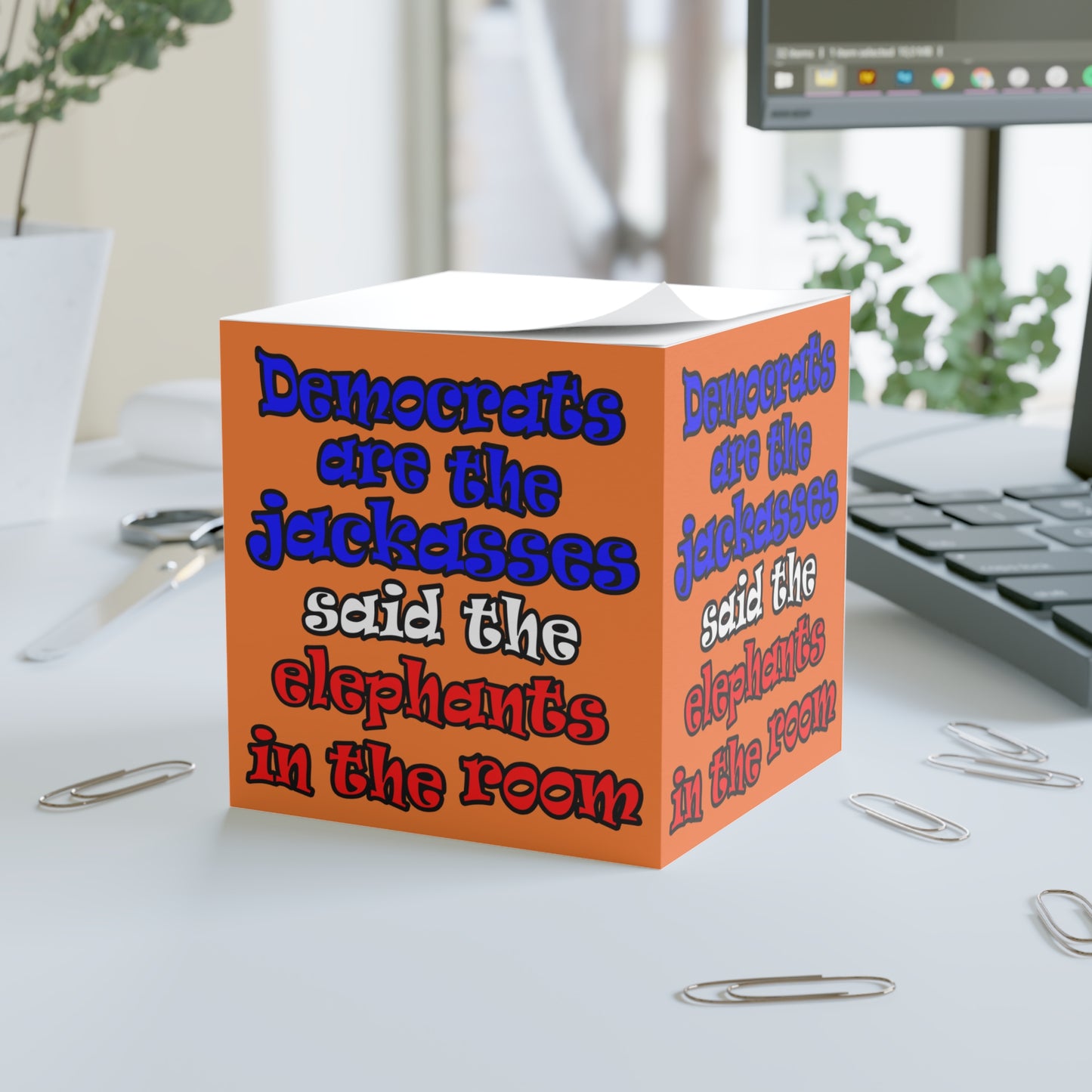donkeys and elephants - note cube (crusta)