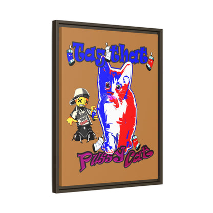 tag that - framed canvas art (light brown)