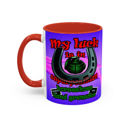 my luck - Accent Mug (purple-pink wave)