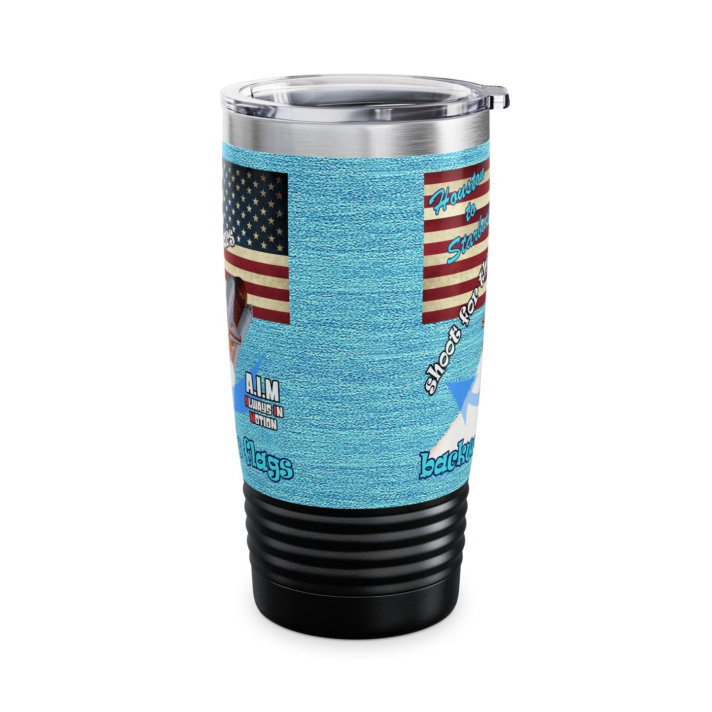 shoot for the stars - Ringneck Tumbler, 20oz (faded blue)