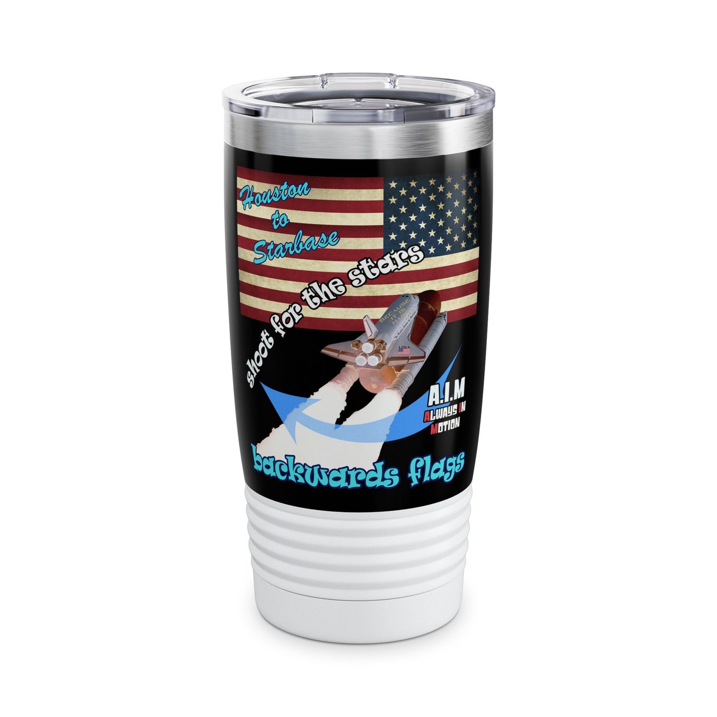 shoot for the stars - Ringneck Tumbler, 20oz (black)