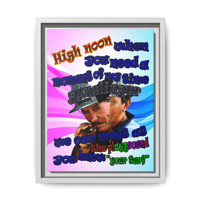 high noon - framed canvas art (light blue-pink wave)