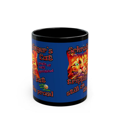 schrodinger's cat - Black Mug (dark blue)