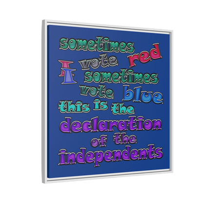 declaration of the independents - framed canvas art (dark blue)
