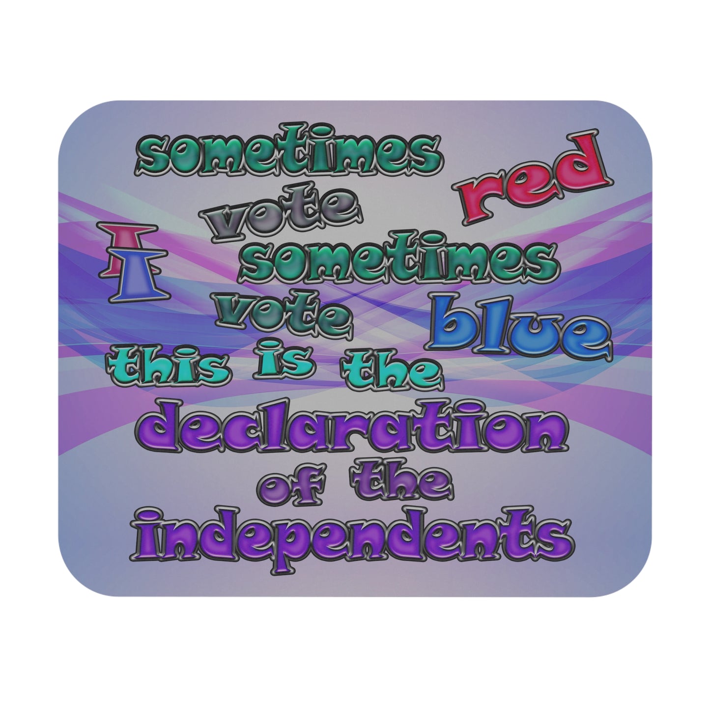 declaration of the independents - Mouse Pad (Rectangle) (light blue-pink wave)