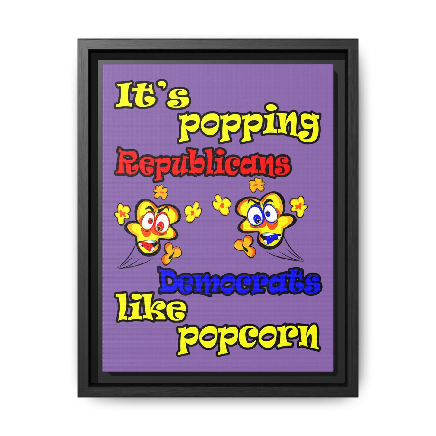 popping like popcorn - framed canvas art (light purple)