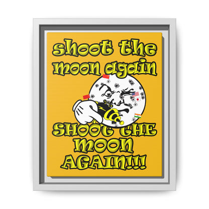 shoot the moon again - framed canvas art (yellow)