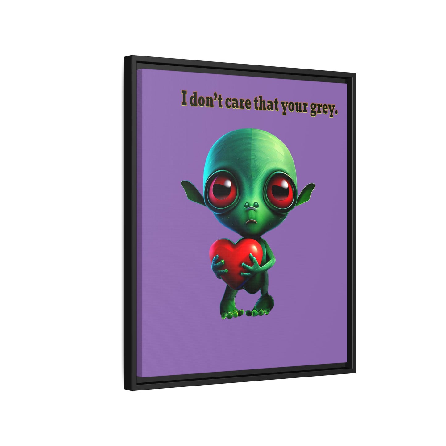 I don't care that your grey - framed canvas art (light purple)