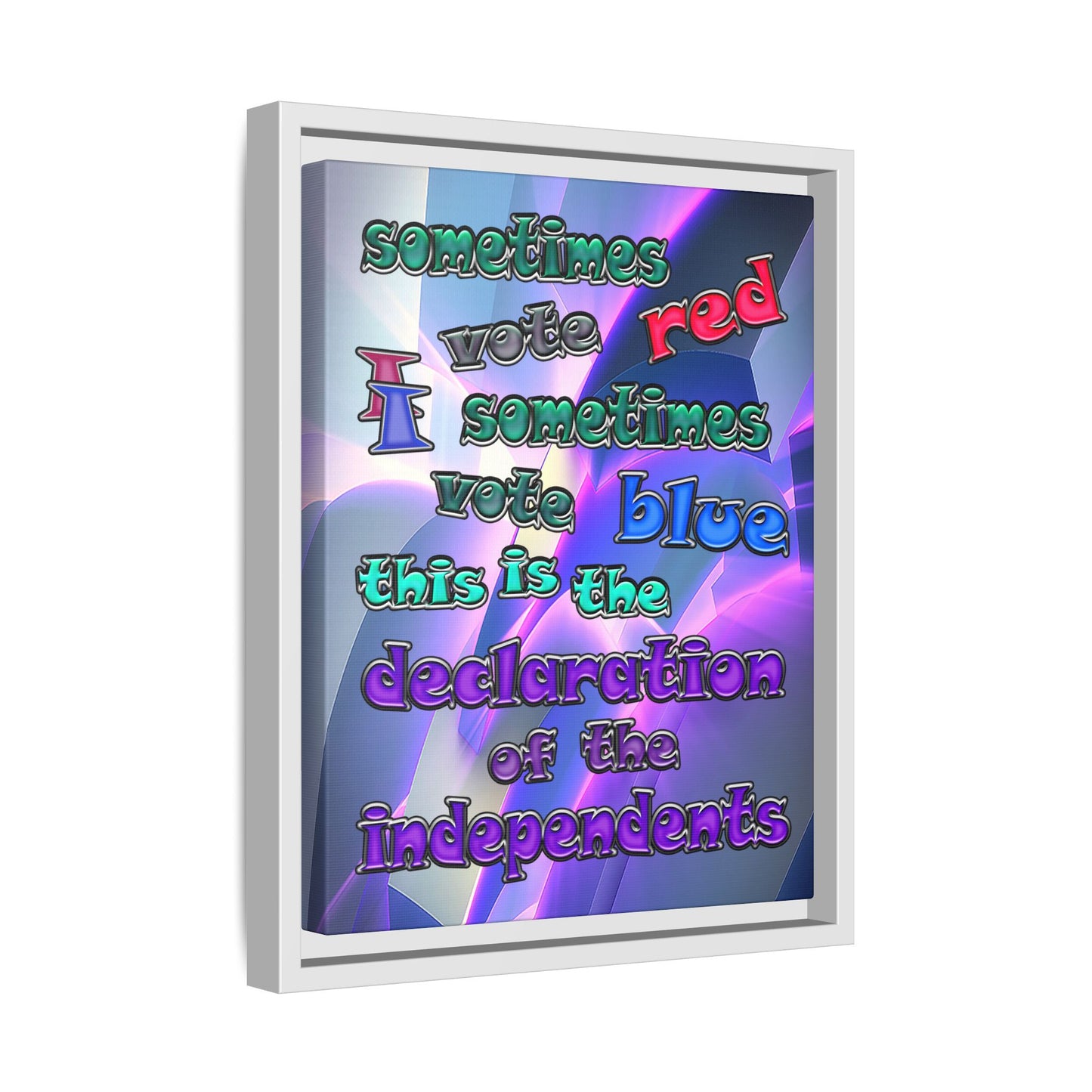 declaration of the independents - framed canvas art (grey-pink wave)