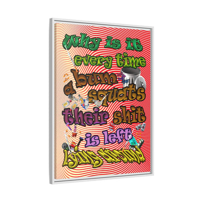 the bum's shit - framed canvas art (yellow-orange wave)