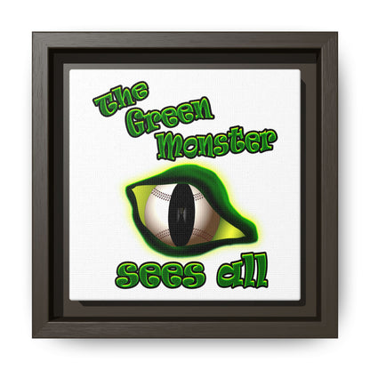 green monster - framed canvas art (white)