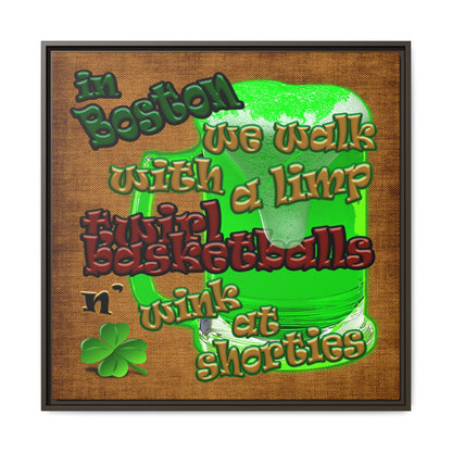 celtics logo - framed canvas art (brown papyrus)