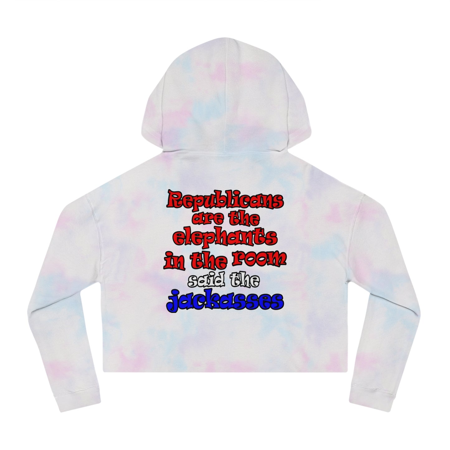 donkeys and elephants - Women’s Cropped Hooded Sweatshirt