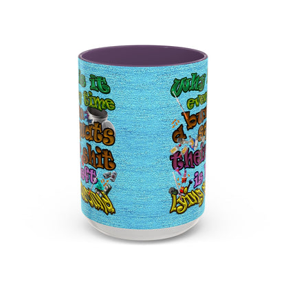 the bum's shit - Accent Mug (faded blue)