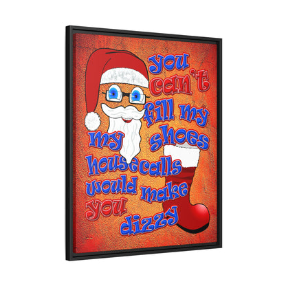 santa's shoes - framed canvas art (burnt orange)