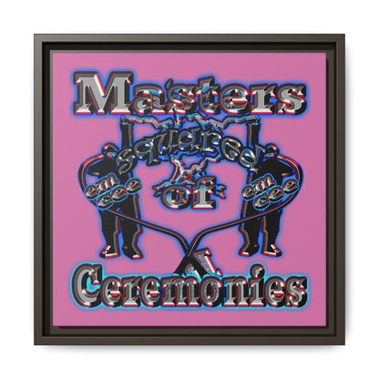 em cee squared - framed canvas art (light pink)