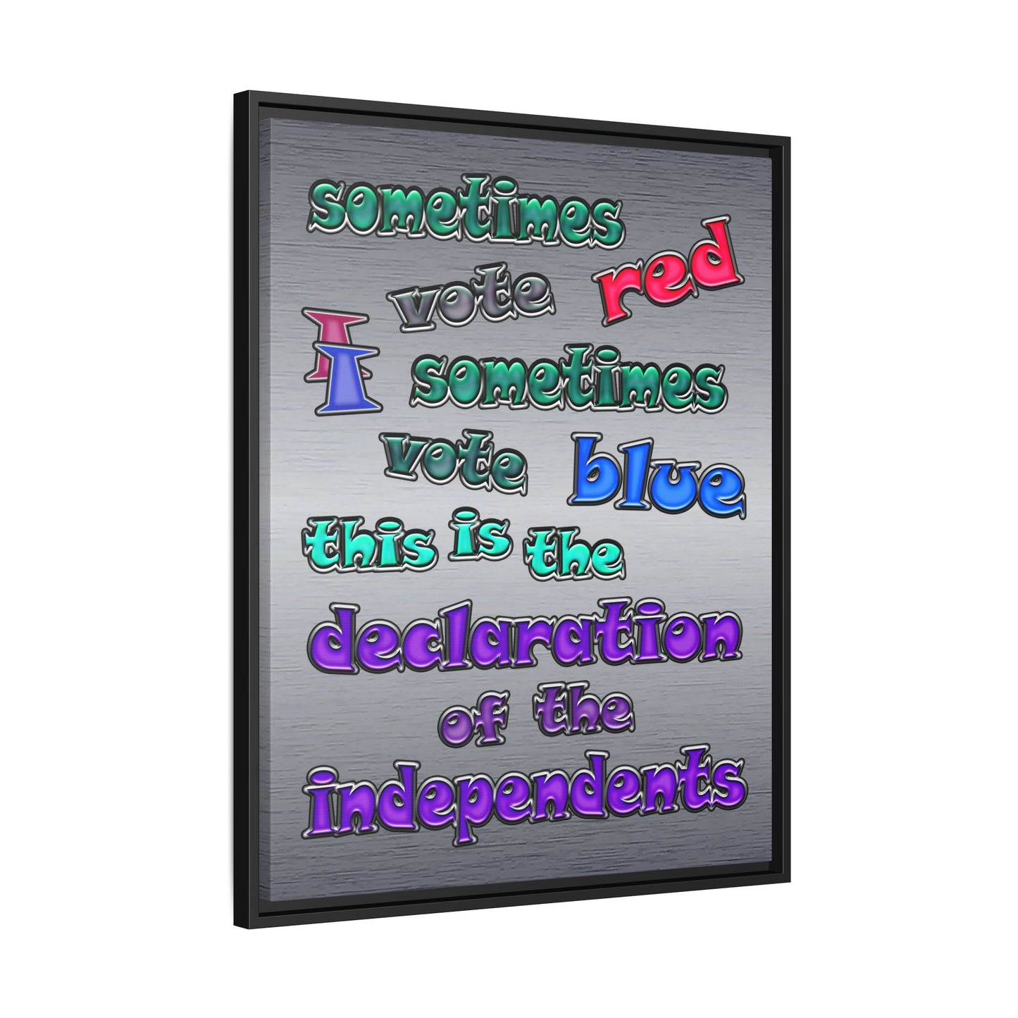 declaration of the independents - framed canvas art (brushed nickel)