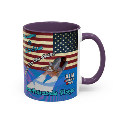 shoot for the stars - Accent Mug (light blue-purple wave)