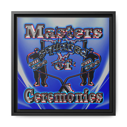em cee squared - framed canvas art (blue-white wave)
