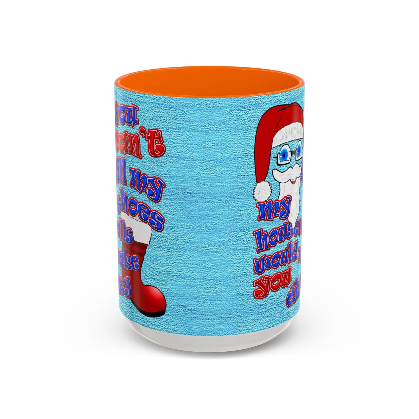 santa's shoes - Accent Mug (faded dark blue)