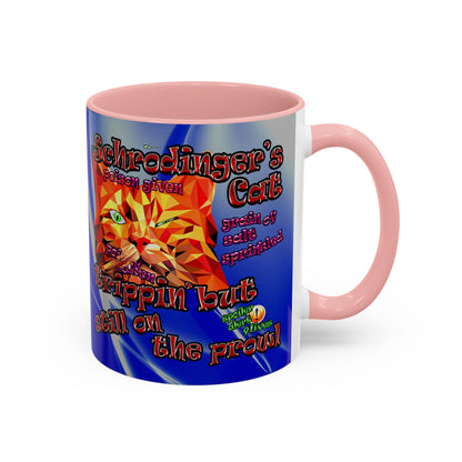 schrodinger's cat - Accent Mug (blue-white wave)