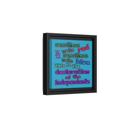 declaration of the independents - framed canvas art (turquoise)