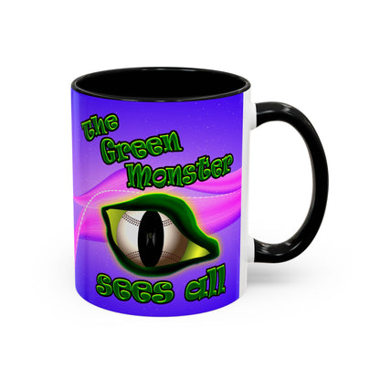 green monster - Accent Mug (purple-pink wave)