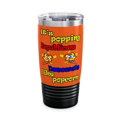popping like popcorn - Ringneck Tumbler, 20oz (orange)