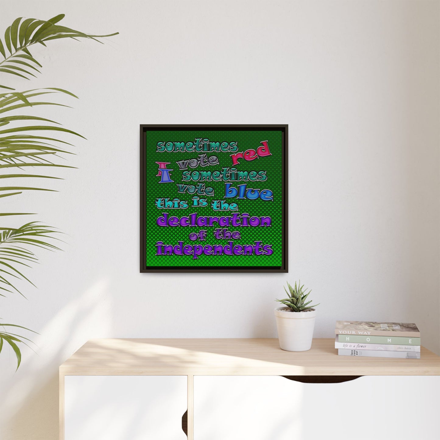 declaration of the independents - framed canvas art (logo green)