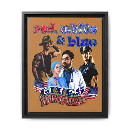 rw&b lives matter - framed canvas art (light brown)