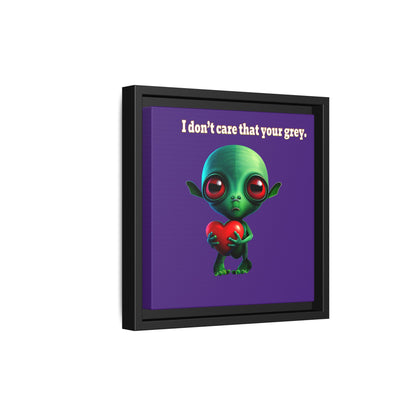 I don't care that your grey - framed canvas art (purple)
