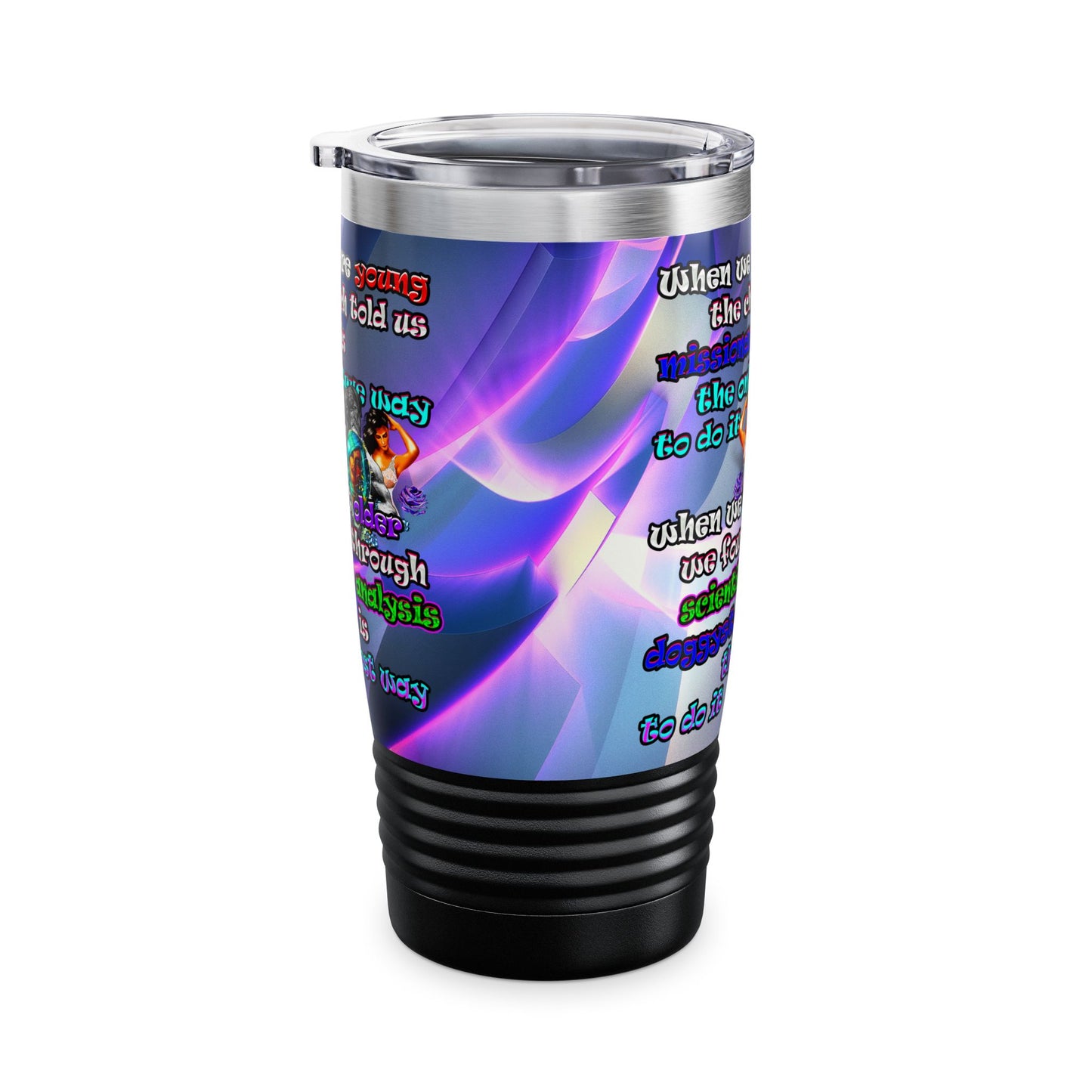 doggystyle - Ringneck Tumbler, 20oz (grey-pink wave)