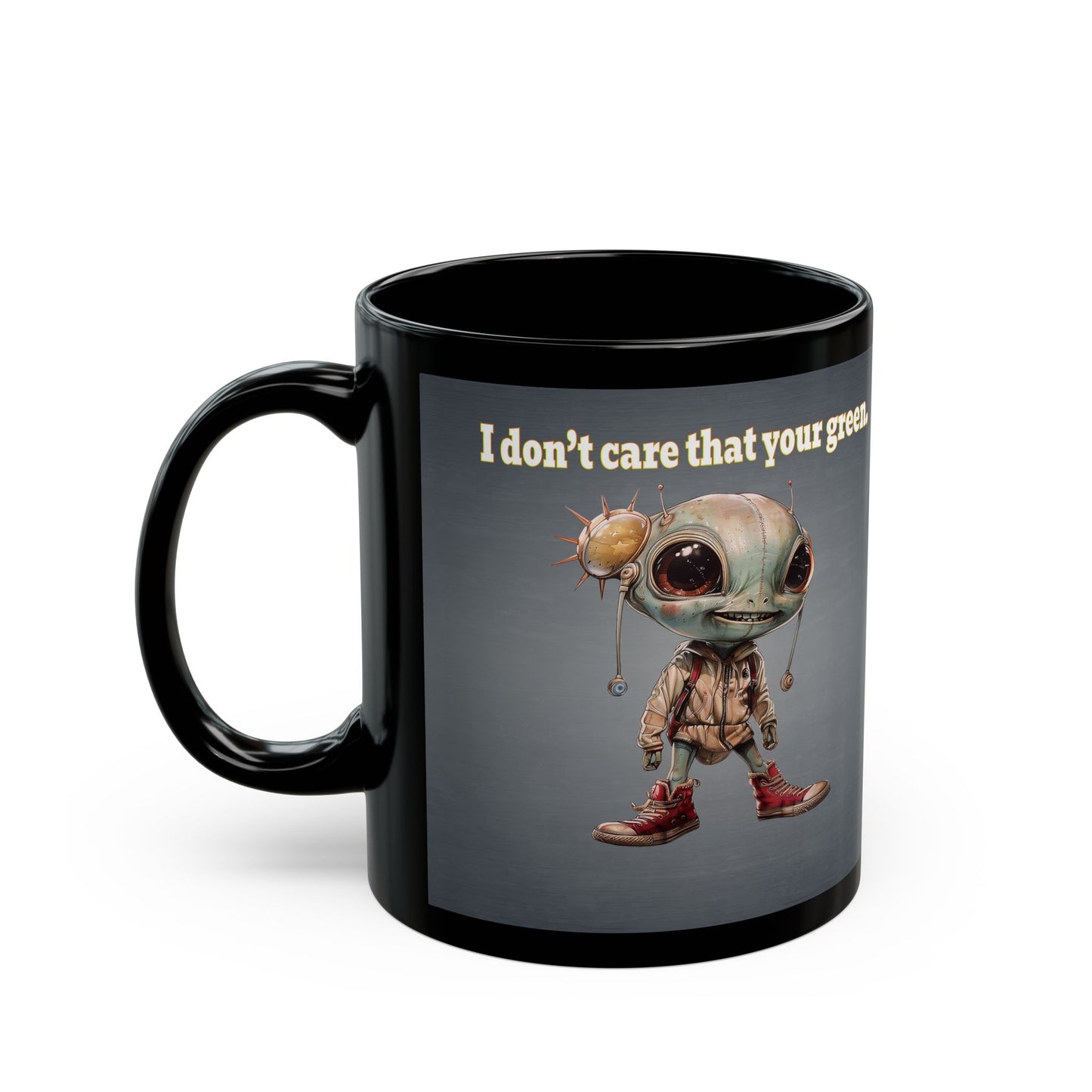 I don't care that your grey - Black Mug (grey-light grey)
