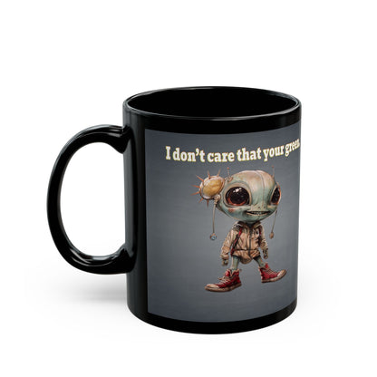 I don't care that your grey - Black Mug (grey-light grey)