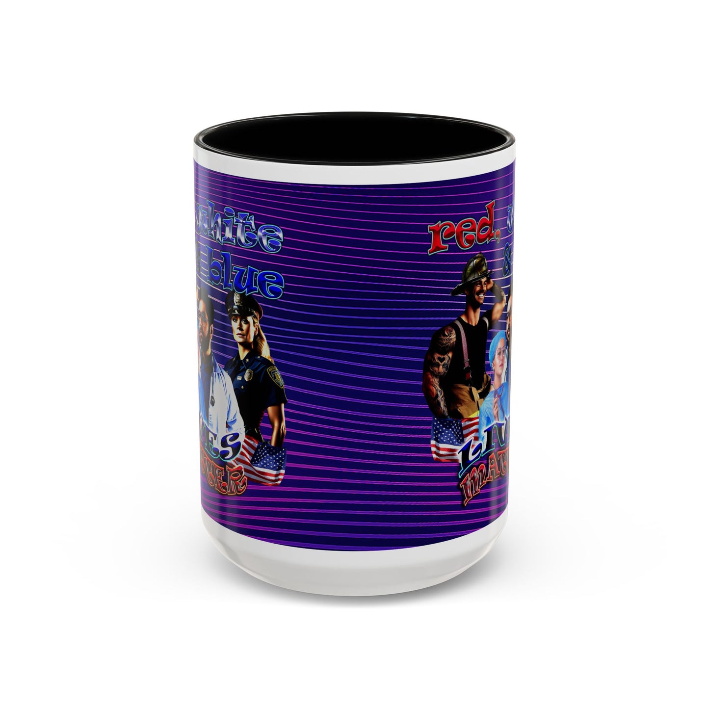 rw&b lives matter - Accent Mug (purple wave)