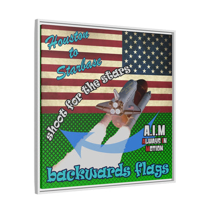 shoot for the stars - framed canvas art (logo green)