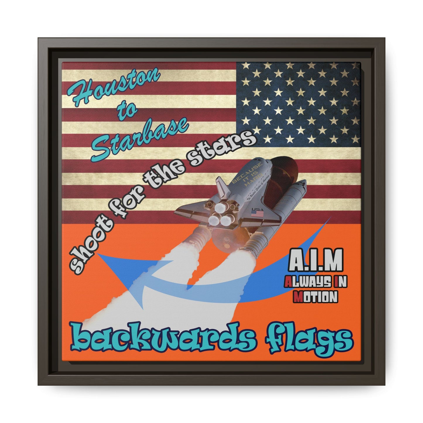 shoot for the stars - framed canvas art (orange)