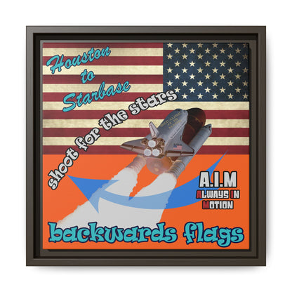 shoot for the stars - framed canvas art (orange)