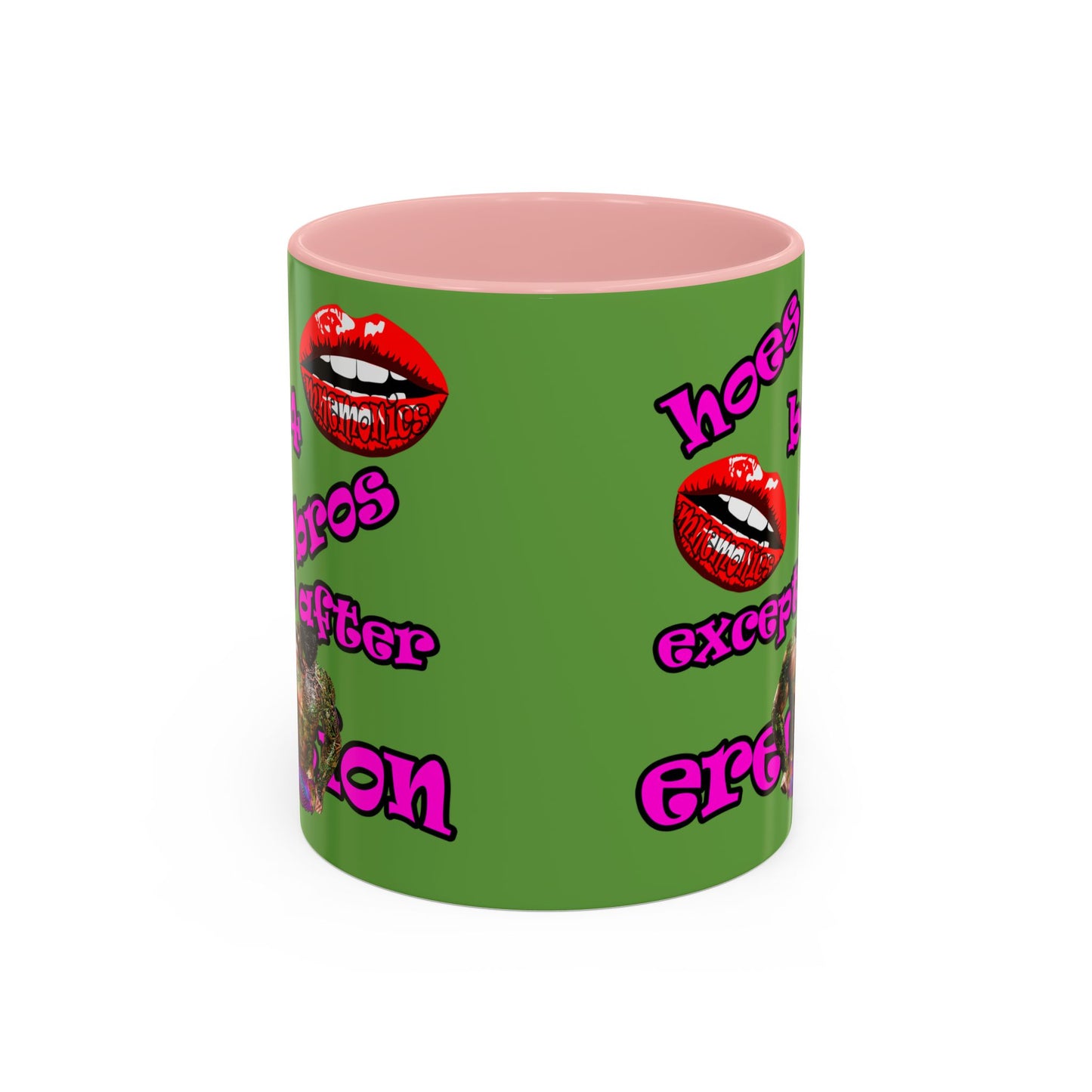 hoes b4 bros - Accent Mug (green)