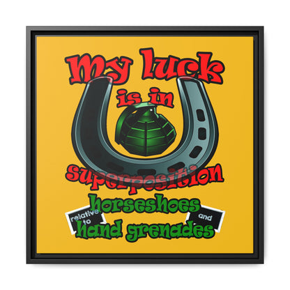 my luck - framed canvas art (yellow)