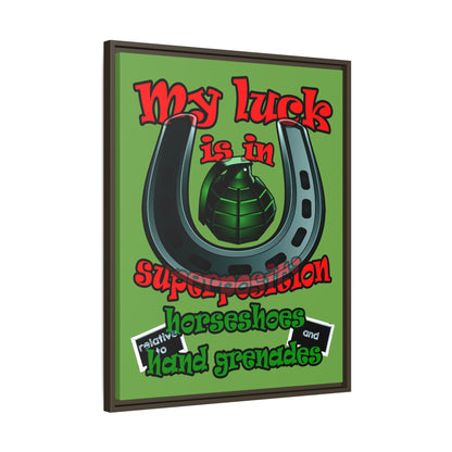 my luck - framed canvas art (green)
