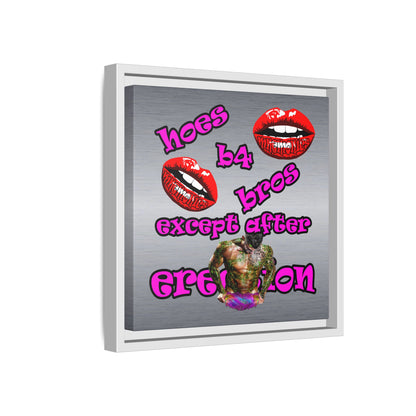 hoes b4 bros - framed canvas art (brushed nickel)