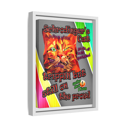 schrodinger's cat - framed canvas art (rainbow split)